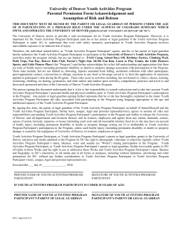 Assumption of Risk Form/Ritchie Center