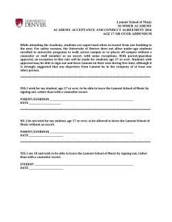 Acceptance and Conduct Agreement (Age 17 or older)