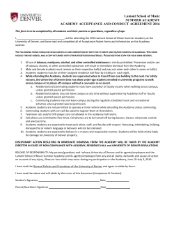 Acceptance and Conduct Agreement