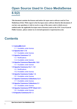 Open Source Used In Cisco MediaSense, Release 8.5(2)