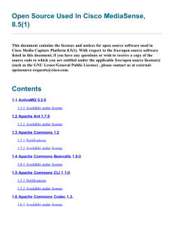 Open Source Used In Cisco MediaSense, Release 8.5