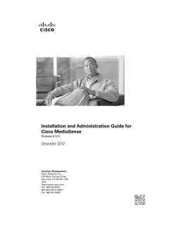 Installation and Administration Guide for Cisco MediaSense, Release 8.5(1)