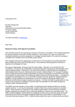 The IASB Request for Views 2015 Agenda Consultation