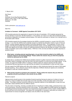 CPA Australia responds to the AASB on its agenda consultation 2017-19