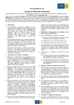 Delegate Terms and Conditions