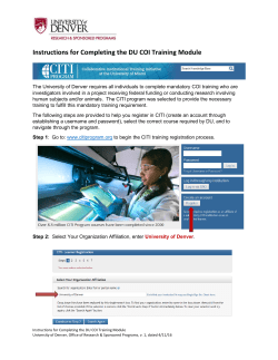 Instructions for Completing the Mandatory COI Training Module