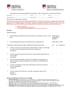 Gift or Grant Checklist