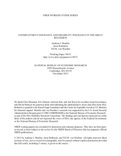 Unemployment Insurance and Disability Insurance in the Great Recession
