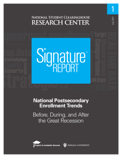 National postsecondary enrollment trends: before, during, and after the Great Recession