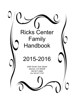 2015-2016 Ricks Center Family Handbook