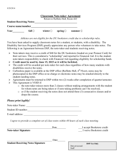 Classroom Note-Taker Agreement