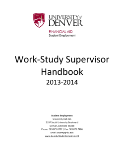 2013-14 Work-study Supervisor Handbook