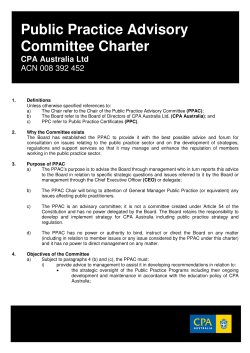 Public Practice Advisory Committee charter
