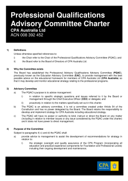 Professional Qualifications Advisory Committee charter
