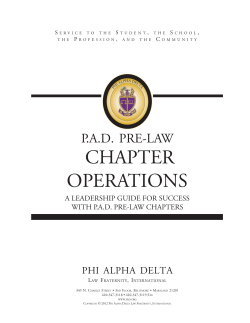 Pre-Law Chapter Operations HAndbook