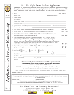 Pre-Law Membership Application