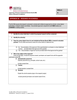 Appendix M: Research in Schools