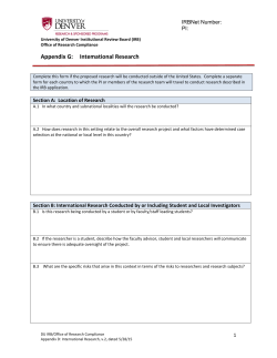 Appendix G: International Research