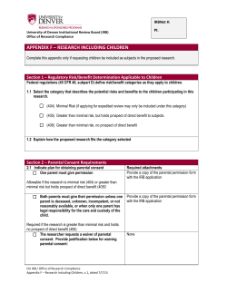 Appendix F: Children as Subjects