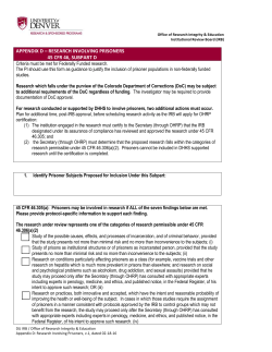Appendix D: Prisoners as Subjects