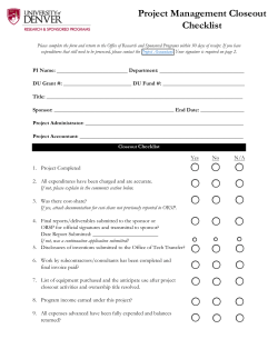 Closeout Checklist