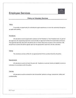 SSU HR Voluntary Services Policy