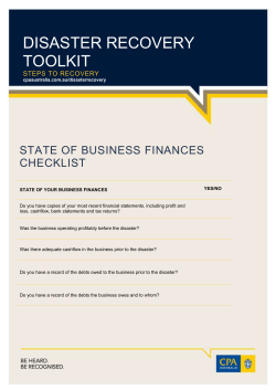State of business finances checklist