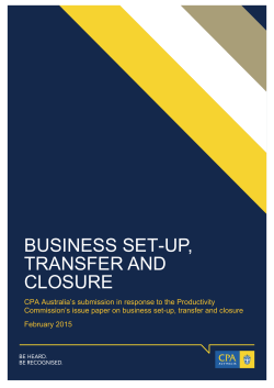 Reducing the barriers to business set-up, transfer and closure