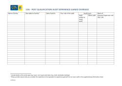 Audit experience log