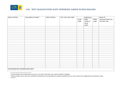 Audit experience log