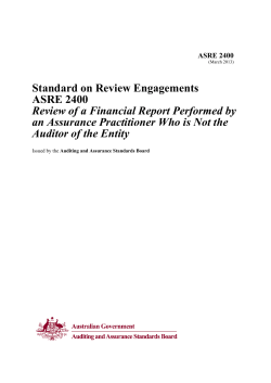 ASRE 2400 Review of a Financial Report Performed by an Assurance Practitioner Who is Not the Auditor of the Entity