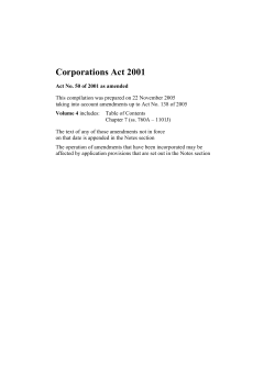 Australian Corporations Act 2001