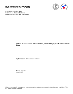 Early to Bed and Earlier to Rise: School, Maternal Employment, and Children's Sleep