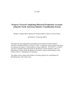 Progress Toward Completing Historical Production Accounts using the North American Industry Classification System