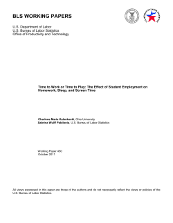 Time to Work or Time to Play:The Effect of Student Employment on Homework, Sleep, and Screen Time