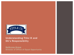 Understanding Title IX and DU's responsibility