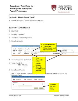 Monthly Time Entry Directions