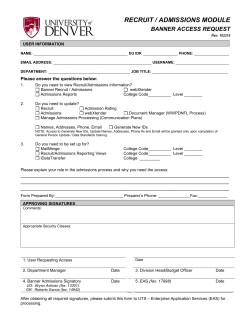 Banner Security - Recruit / Admissions