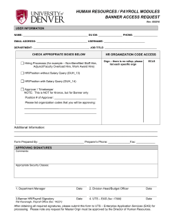 Banner Security - HR / Payroll
