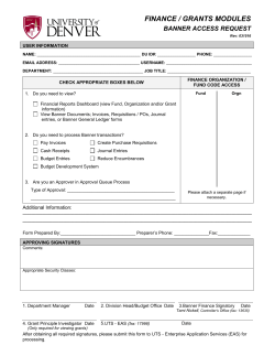 Banner Security - Finance / Grants