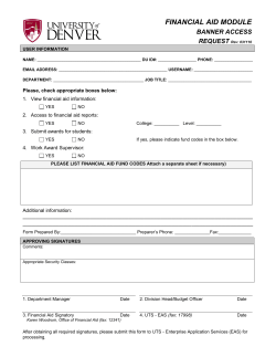 Banner Security - Student Financial Aid