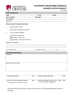 Banner Security - Student Accounts Receivable