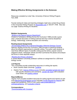 Making Effective Writing Assignments in the Sciences PDF