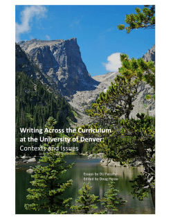 Writing Across the Curriculum at the University of Denver: Contexts and Issues