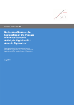 Business as unusual. An explanation of the increase of private economic activity in high-conflict areas in Afghanistan