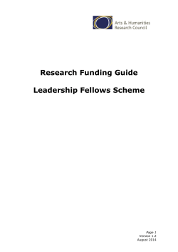 AHRC Leadership Fellows Scheme - Research Funding Guide [PDF 437.29KB]