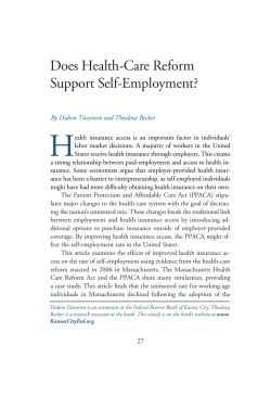 Does health-care reform support self-employment?