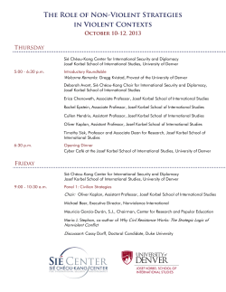 "The Role of Non-Violent Strategies in Violent Contexts"