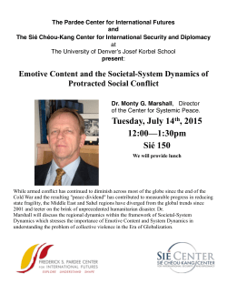 Emotive Content and the Societal-System Dynamics of Protracted Social Conflict Dr. Monty G. Marshall