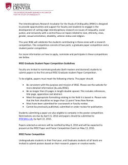 IRISE Student Paper Competition Guildines